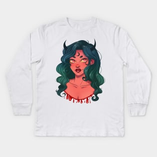 Moon Demon Kids Long Sleeve T-Shirt